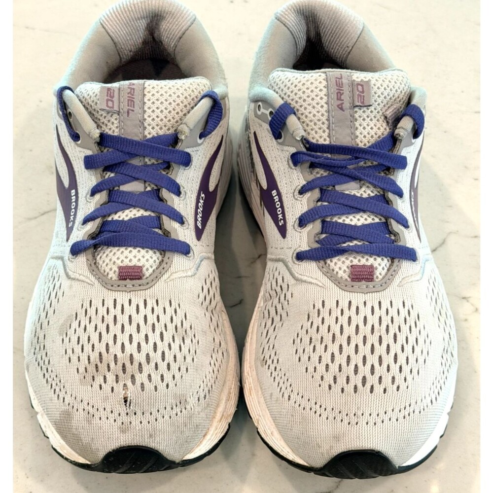 Brooks Ariel 20 Womens 8.5D Shoes Gray Purple Running Walking Gym